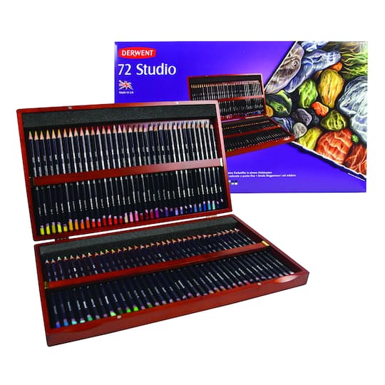 DERWENT Studio 72 Colour Pencils in Tin Art Drawing Crafts Adult Colouring Books 